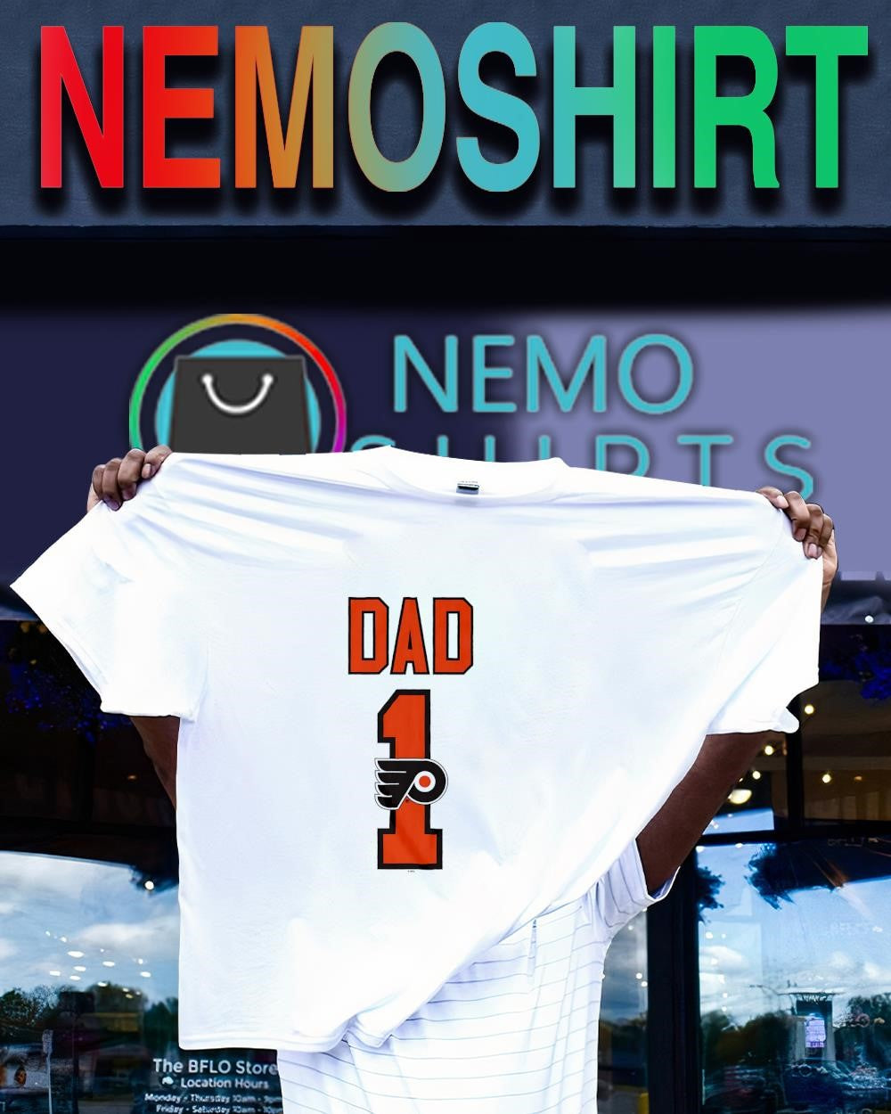 Dad Number 1 with Philadelphia Flyers logo shirt