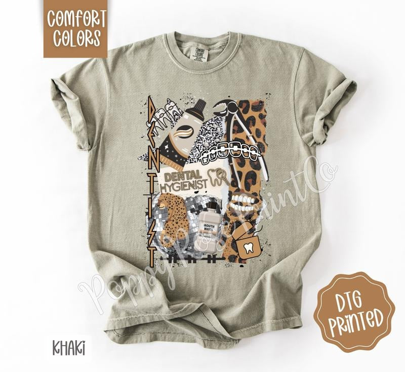 Dentist Collage Shirt Comfort Colors, Trendy Graphic Women's Tee, Gift for Her Hoodie, Sweatshirt | CiraTrend.com