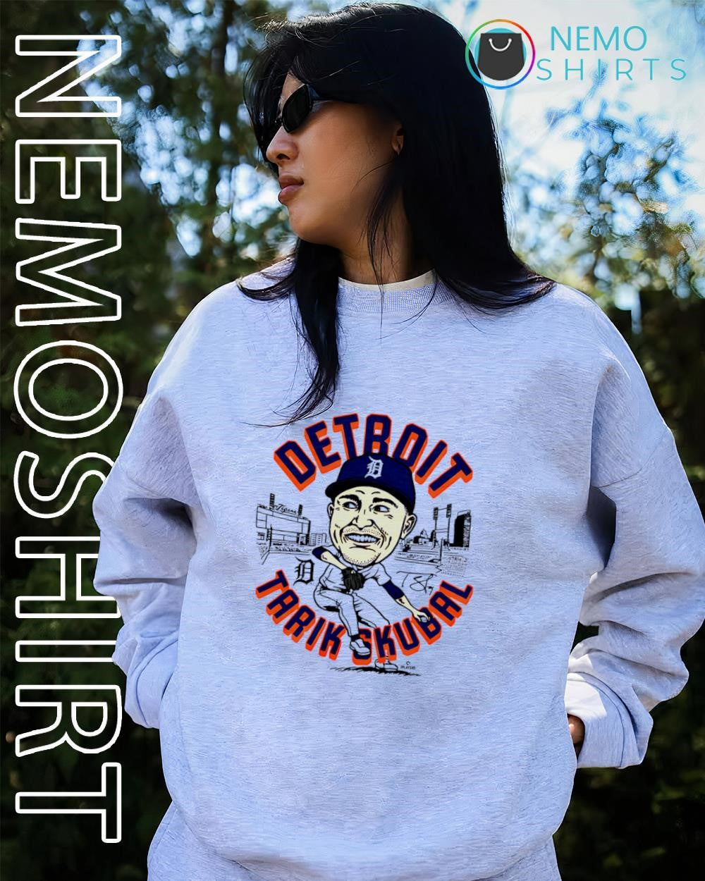 Detroit Tigers Tarik Skubal caricature signature logo shirt