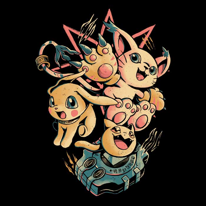 Digital Cat Evolution - 3/4 Sleeve Raglan T-Shirt Hoodie, Sweatshirt | CiraTrend.com (Image 2)