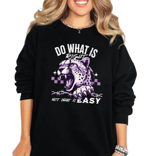 'Do What Is Right Not What Is Easy' Crewneck Sweatshirt, T Shirt, or Hoodie Pullover | Punk, Alt, Grunge, Goth, Skeleton...