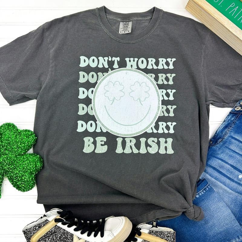 Don't Worry Shamrock Comfort Colors T-Shirt Hoodie, Sweatshirt | CiraTrend.com