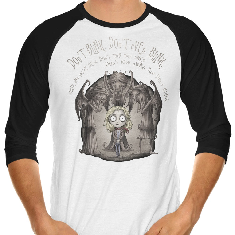 Don't Blink - 3/4 Sleeve Raglan T-Shirt Hoodie, Sweatshirt | CiraTrend.com (Image 1)