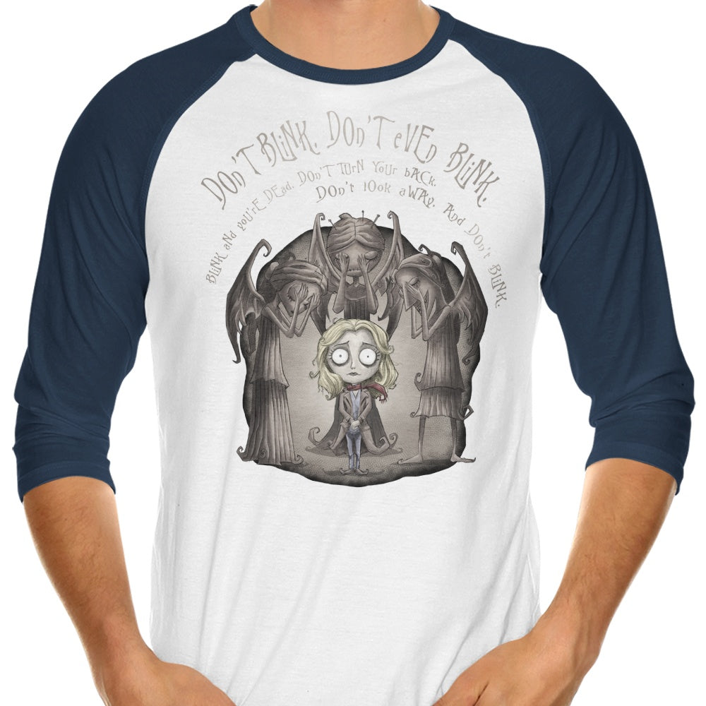 Don't Blink - 3/4 Sleeve Raglan T-Shirt Hoodie, Sweatshirt | CiraTrend.com (Image 3)