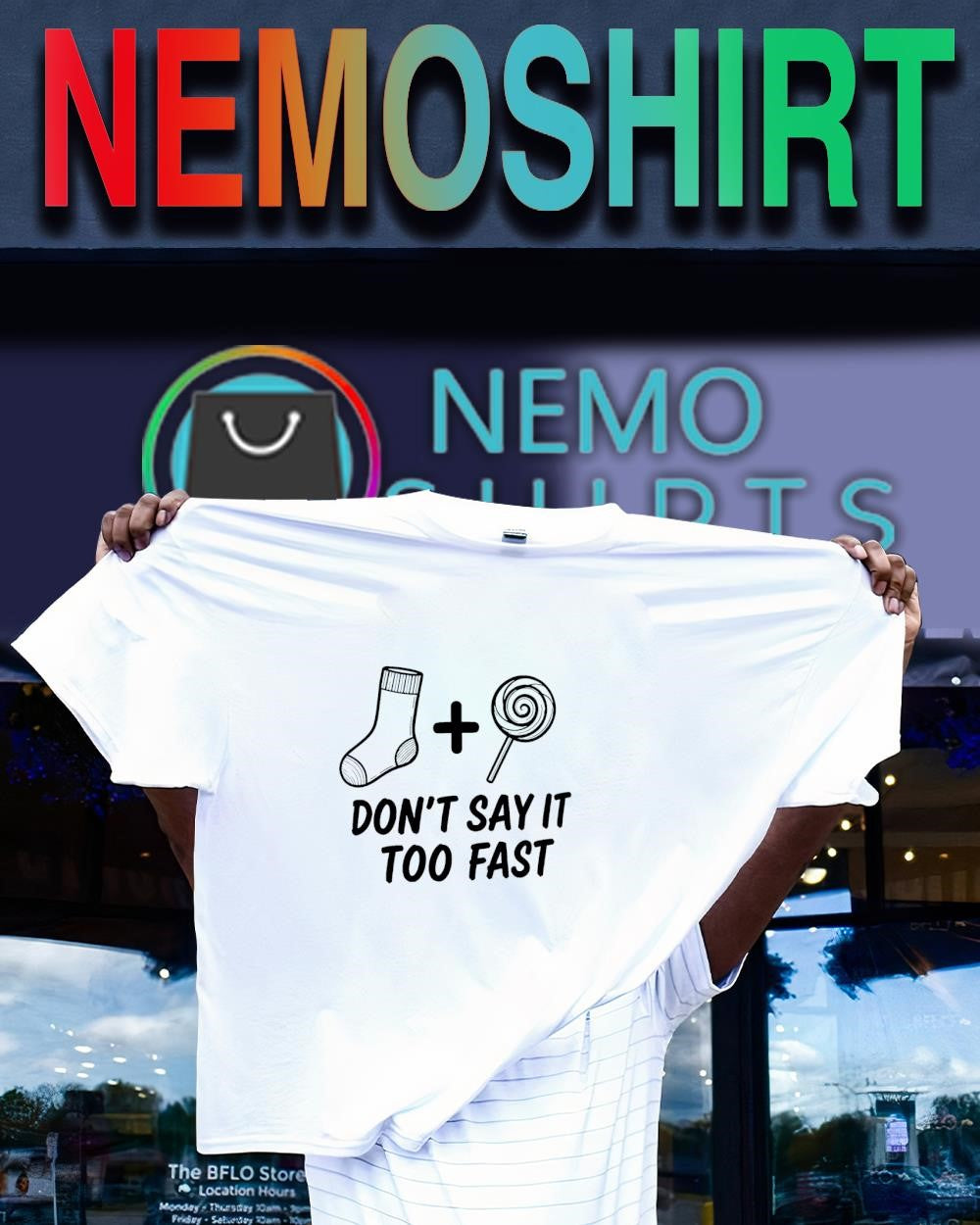 Don’t say it too fast sock and lollipop shirt
