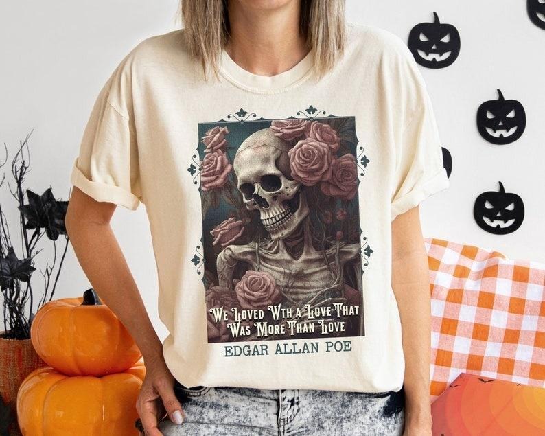 Edgar Allan Poe T Shirt, Annabel Lee Novel Vintage Book, Reading Lover Shirt, , Gothic, Light Academia Gift, Comfort...