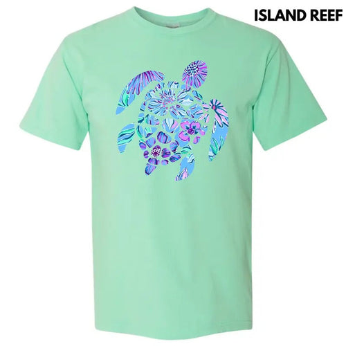 *** Floral Sea Turtle Comfort Colors T-Shirt (Youth) 'NLB' Hoodie, Sweatshirt | CiraTrend.com