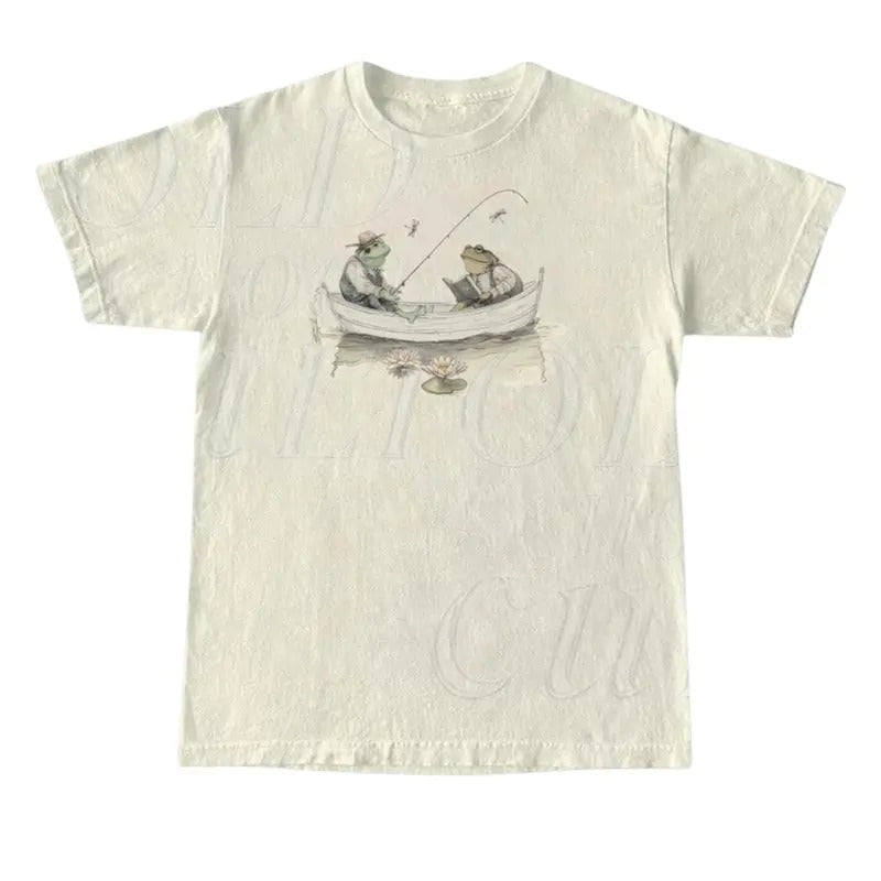 Frog 90s Vintage Fishing Graphic Shirt, Retro Toad Tee, Nature Shirt, 2000s Frog T-Shirt, Book Lovers Shirt, Vintage...