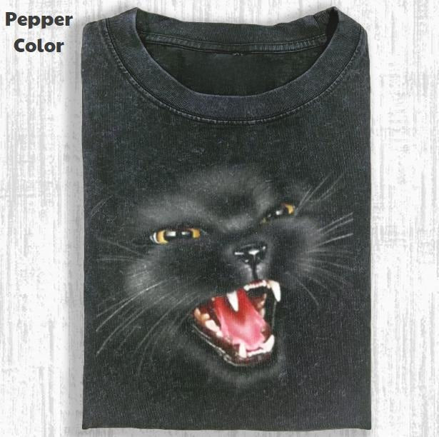 Funny Animal Vintage Graphic Tee, Black Cute Cat T-Shirt, Animal Shirt, Unisex Meme Cringe Funny Shirt, Menswear...
