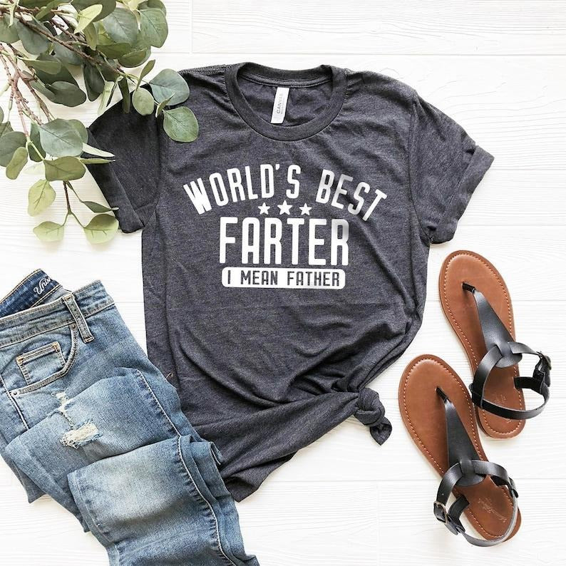 Funny Dad Shirt, Dad Birthday Gift, Dad Gift, Gift For Dad, Father Humor Shirt, Farter Father Tee, World's Best Farter I...