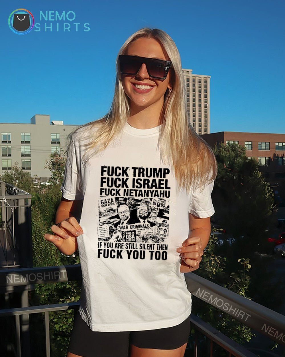 Fvck Trump Israel Netanyahu if you are still silent then fvck you too shirt