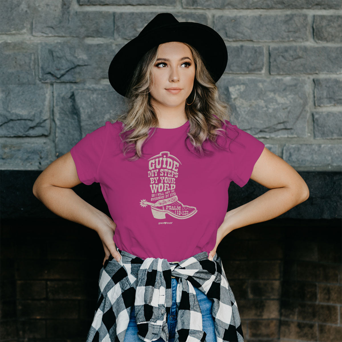 grace & truth Womens T-Shirt Cowboy Boot Guided By Bible Hoodie, Sweatshirt | CiraTrend.com (Image 4)