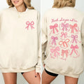 God Says I Am Coquette Bow Sweatshirt, Women's Christian Sweatshirt, Balletcore Christian Sweaer, Christian Girl Gifts,...