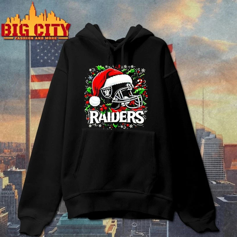 Helmet Santa Hat Oakland Raiders Christmas shirt