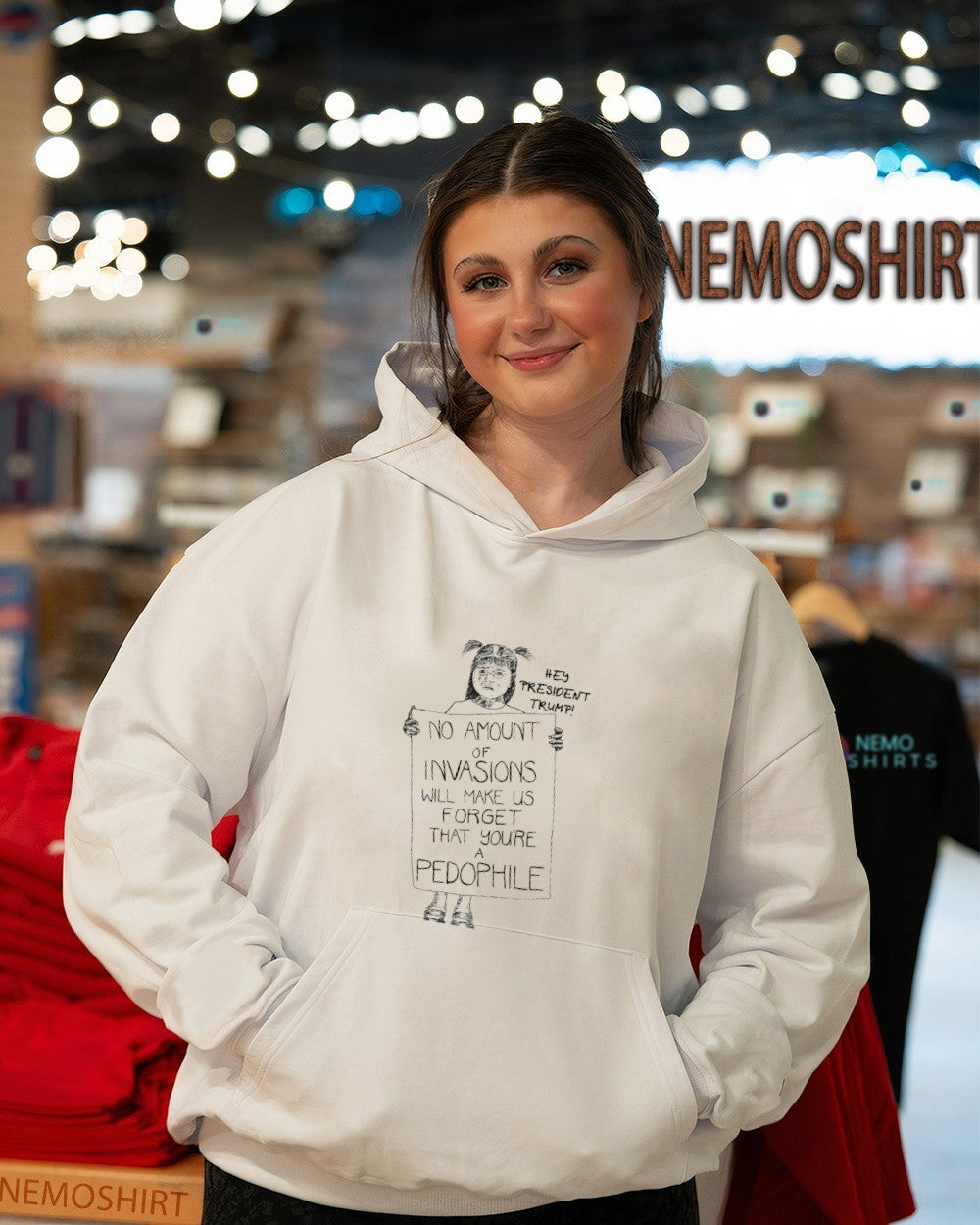 Hey president Trump no amount of invasions will make us forget thay you’re a Pedophile shirt