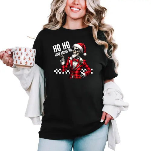 'Ho Ho How About No' Christmas Crewneck Sweatshirt, T Shirt, or Hoodie | Grunge Aesthetic Pullover Retro Vibes | Casual,...
