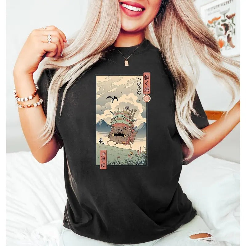 Howl's Moving Castle Shirt, Howl and Sophie T-Shirt, Studio Ghibli Tees, Anime Lover Gifts, Hayao Miyazaki, Totoro Shirt,...