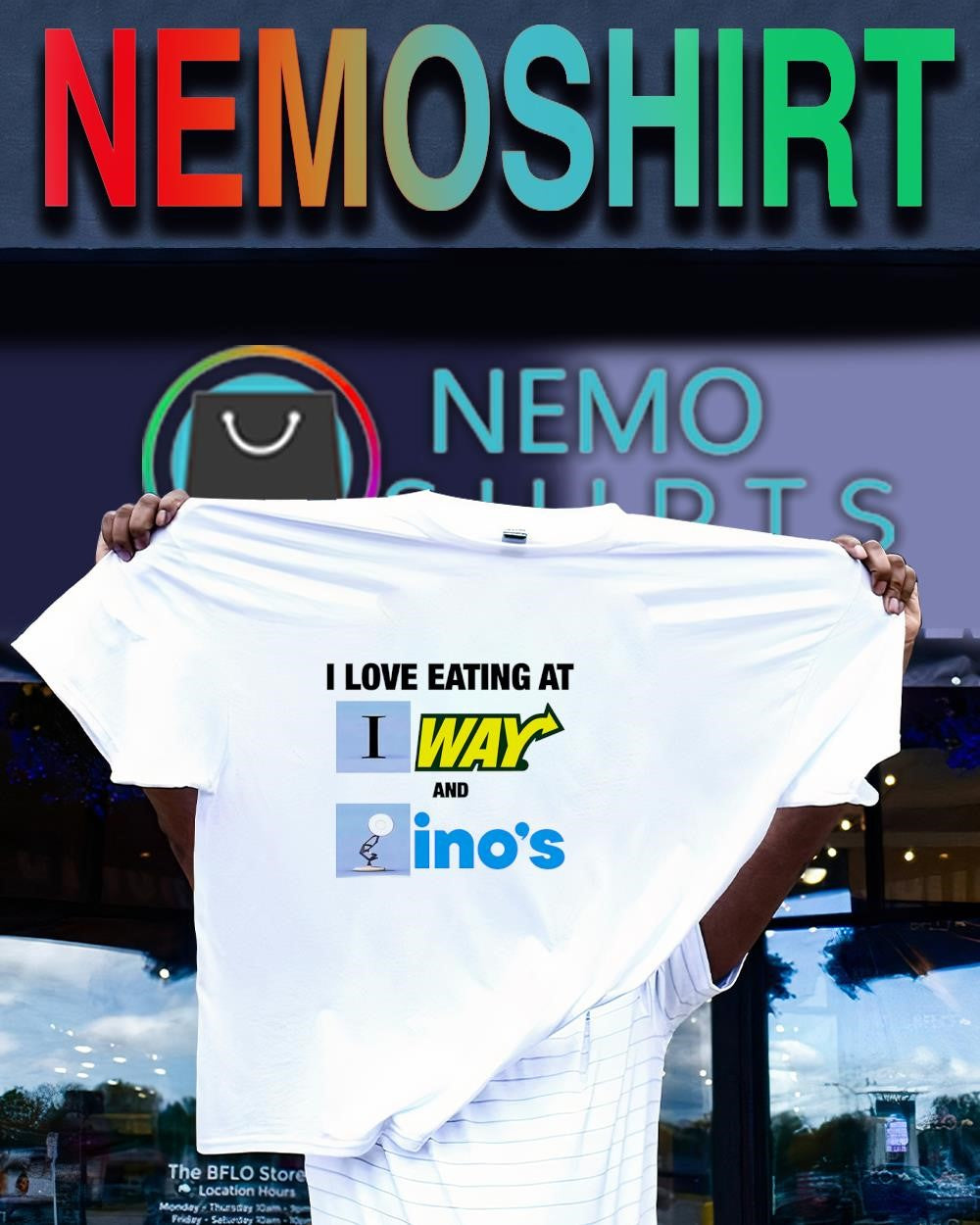 I Love Eating At Subway and Dominos graphic shirt