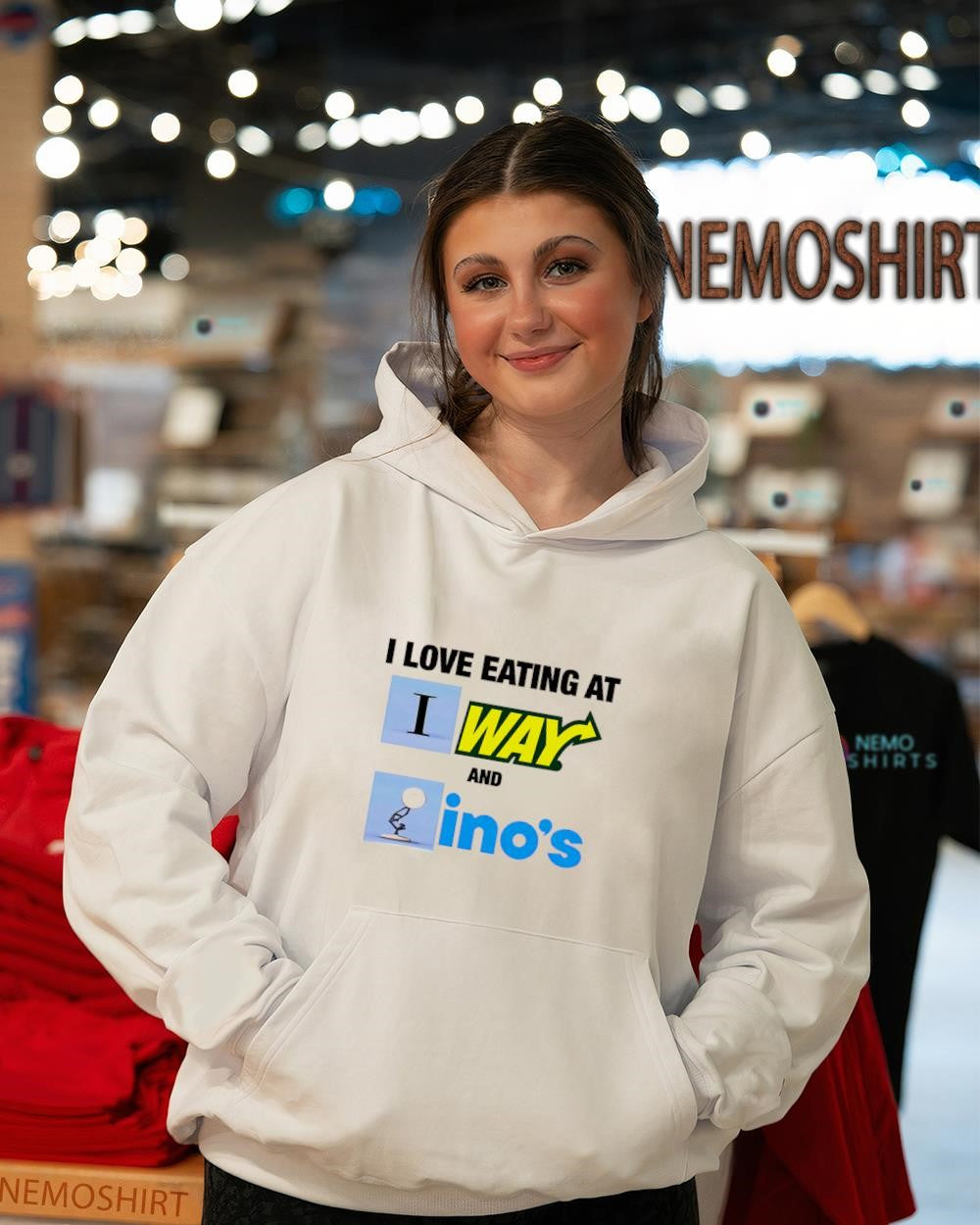 I Love Eating At Subway and Dominos graphic shirt