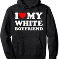 I Love My Boyfriend Hoodie, Classic Fit Cotton Blend Womenswear T-Shirts, Sweatshirt | CiraTrend.com