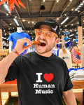 I heart human music graphic shirt