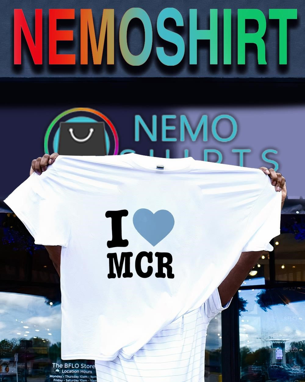 I love MCR Manchester graphic shirt
