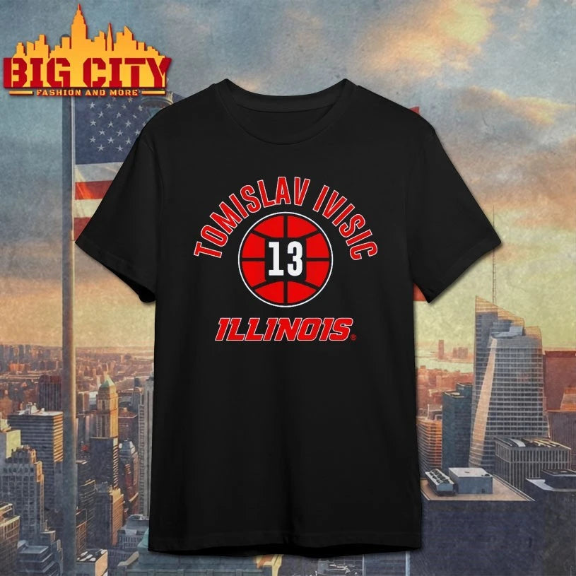 Illinois Basketball Tomislav Ivisic Illinois Number 13 shirt
