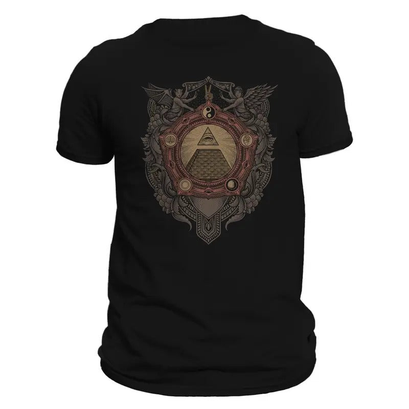 Illuminati Pyramid All Seeing Eye Engraved Style Graphic T-Shirt Hoodie, Sweatshirt | CiraTrend.com