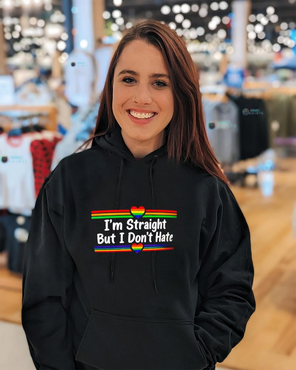 I’m straight but I don’t hate LGBT pride rainbow hearts shirt
