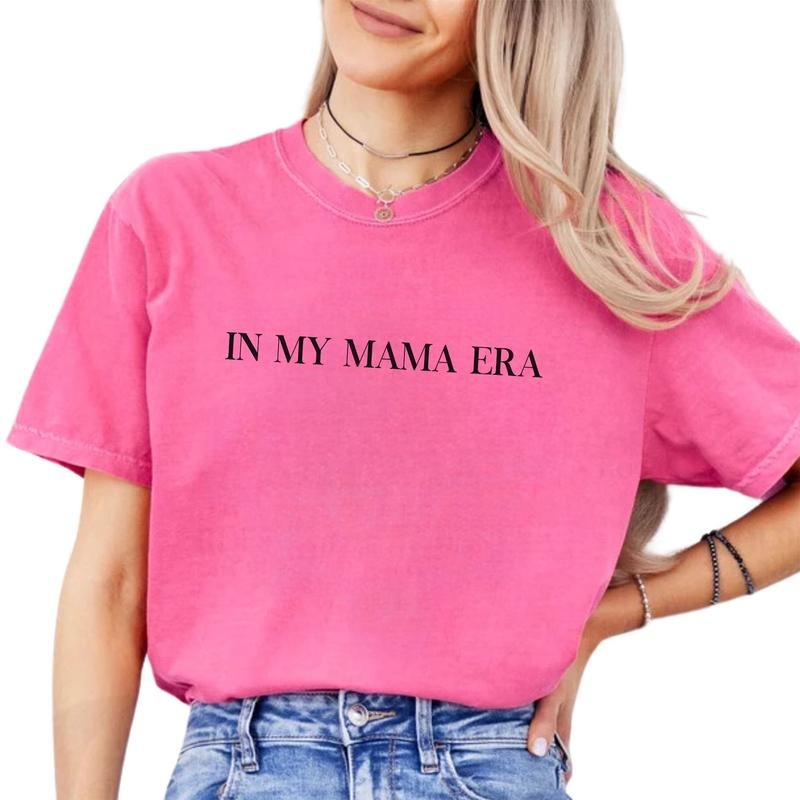 In My Mama Era Shirt, New Mom Tee, Mom Life Graphic Tee Women, Moms Club Unhinged Shirt, Comfy Fabric Oversized Graphic...