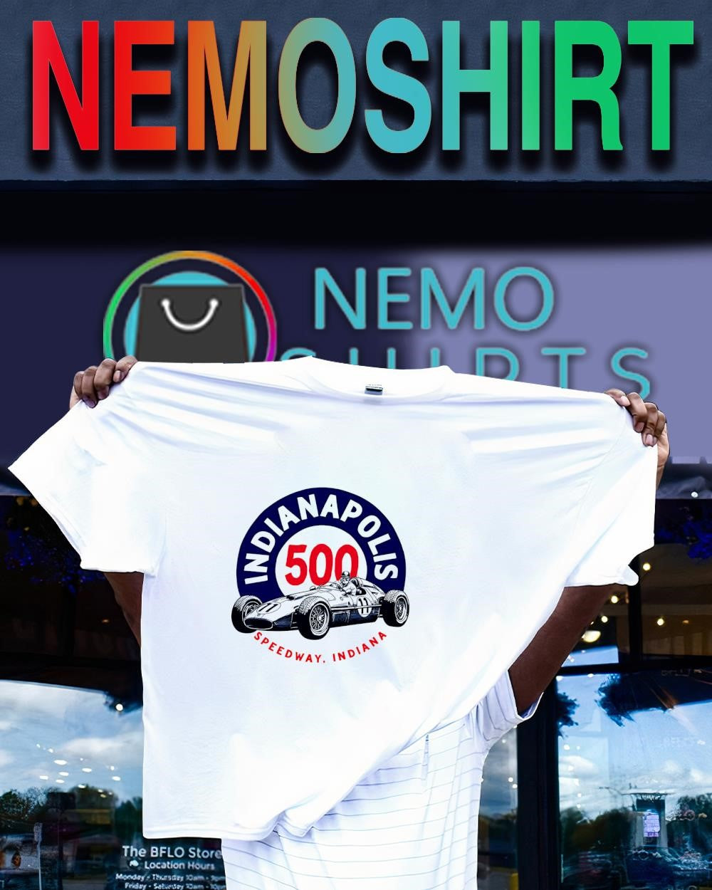 Indianapolis 500 Motor 11 Speedway in Indiana logo shirt