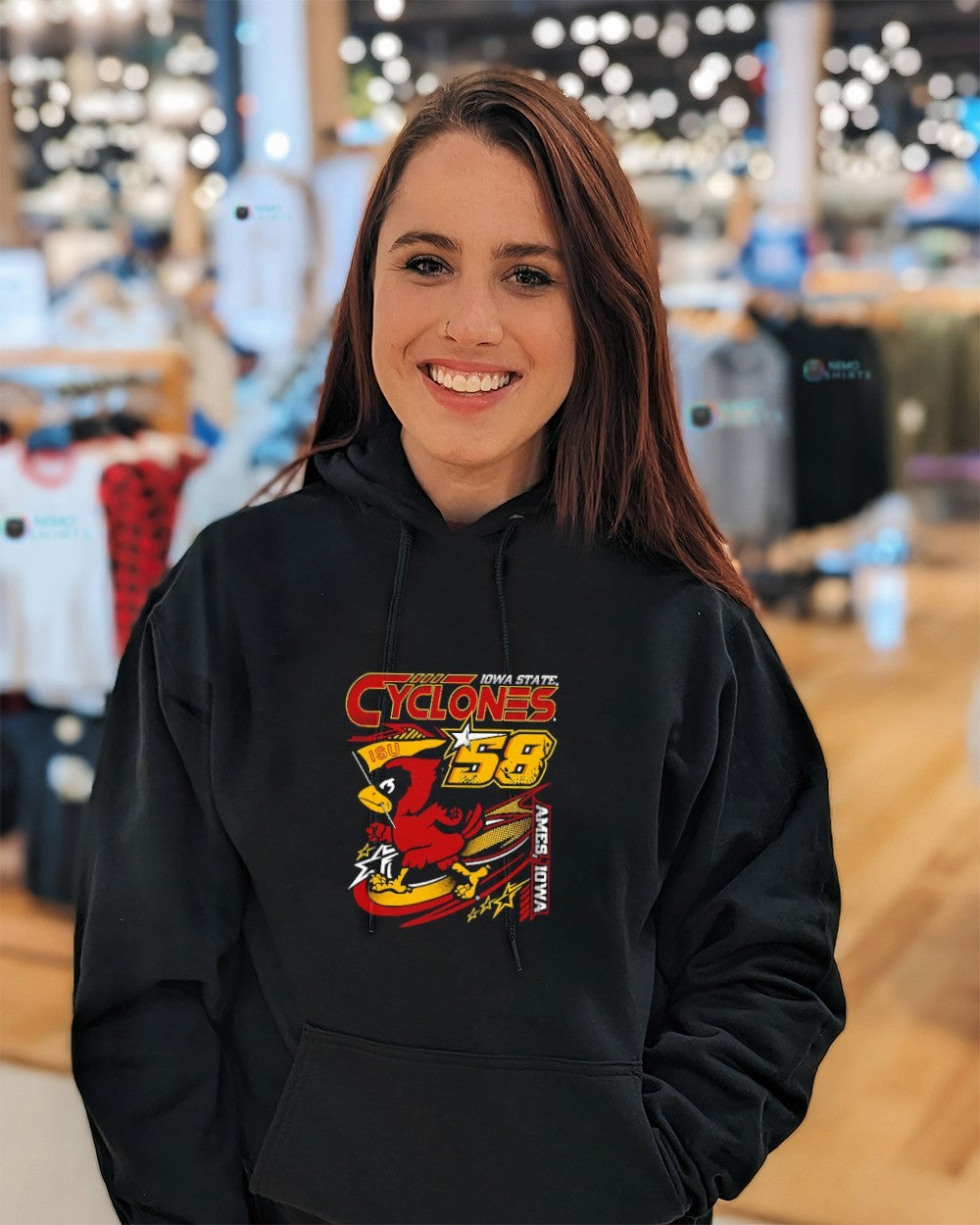 Iowa State Cyclones racing Cy mascot shirt