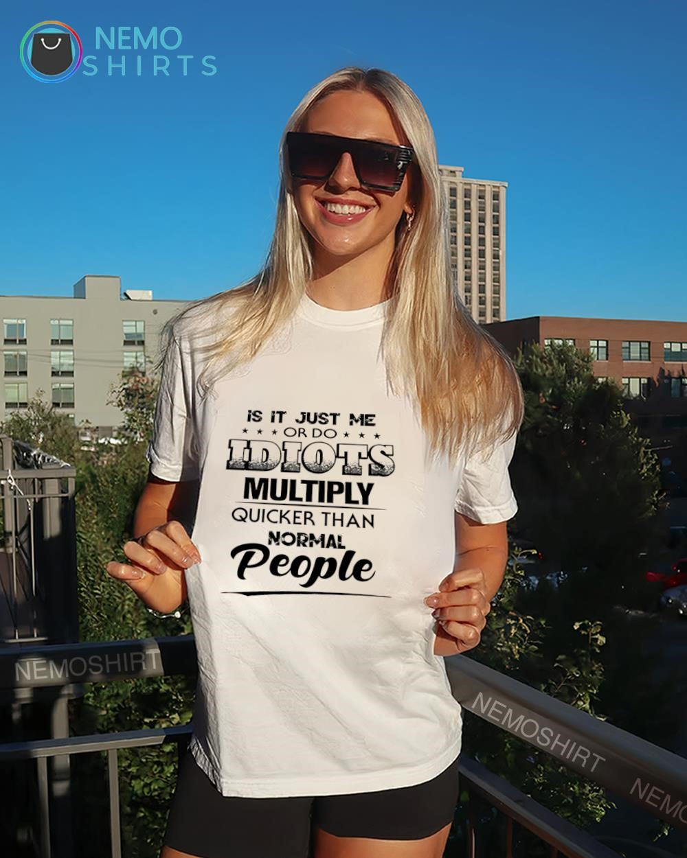 Is it just me or do idiots multiply quicker than normal people text shirt