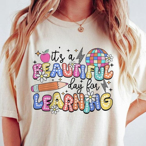 It's A Beautiful Day For Learning Shirt, Teacher Comfort Shirt, Teacher Appreciation Gift, Teacher Life Shirt, Retro...