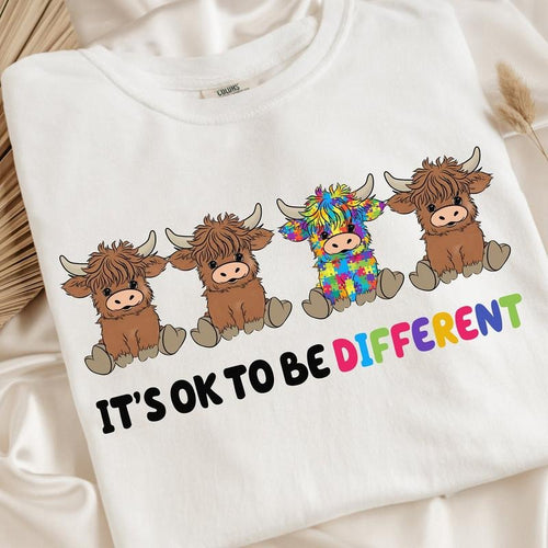 It's Ok To Be Different Shirt, Autism Awareness Shirt, Different Cow T-Shirt, Motivational Shirt, Be Yourself T-Shirt,...