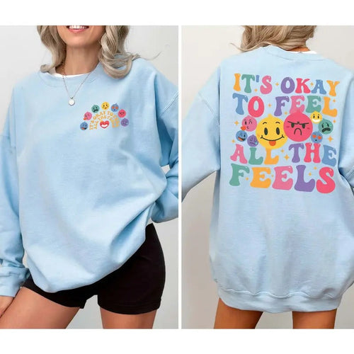 It's Okay To Feel All The Feels Shirt Inclusion Shirt Mental Health Shirt Speech Therapy Shirt Rbt Shirt Bcba Shirt Aba...