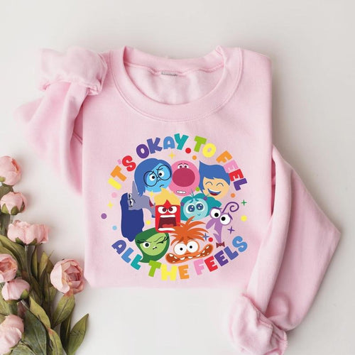 It's Okay To Feel All The Feels Sweatshirt, Therapy Sweatshirt, Teacher Shirt, Gift for Teacher, BCBA Tee, Speech Terapy...