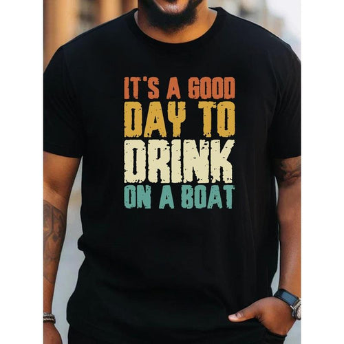 It's a nice day for men's crew-neck short-sleeved T-shirts, stylish regular fitted T-shirt tops, and daily commutes for...
