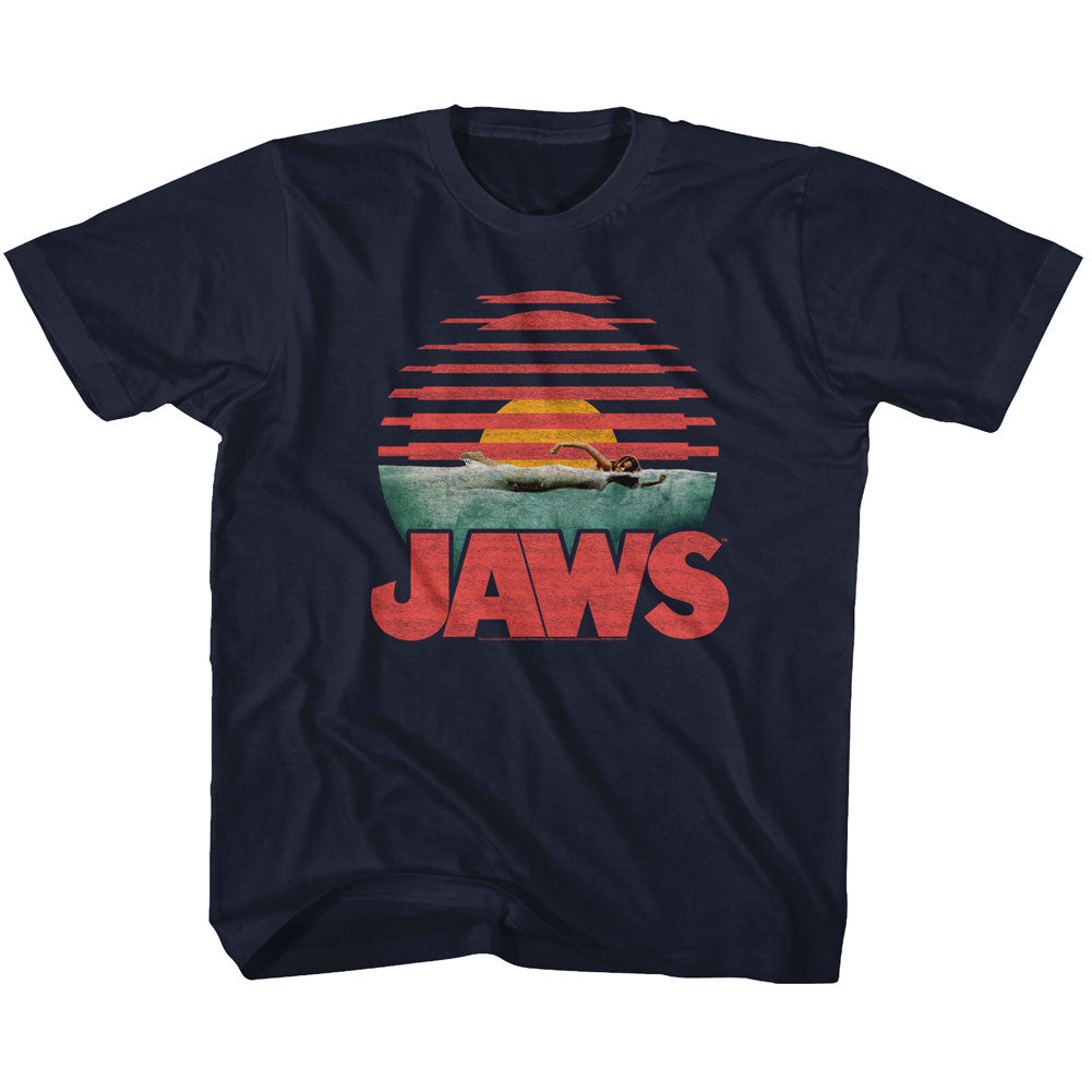 Jaws Toddler S/S T-Shirt - Sliced - Solid Navy Hoodie, Sweatshirt | CiraTrend.com