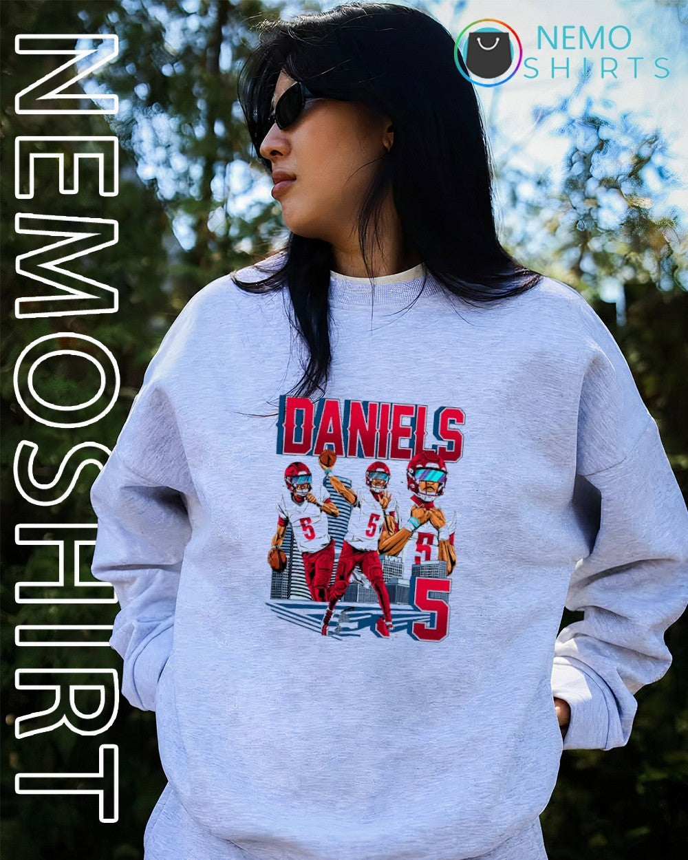 Jayden Daniels Washington Commanders player city building shirt