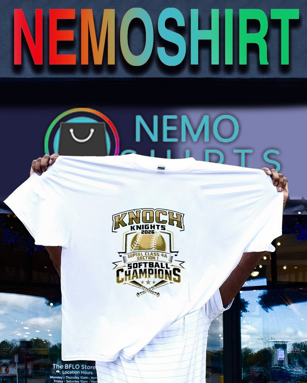 Knoch Knights softball 2026 WPIAL Class 4A Section 1 Champions shirt