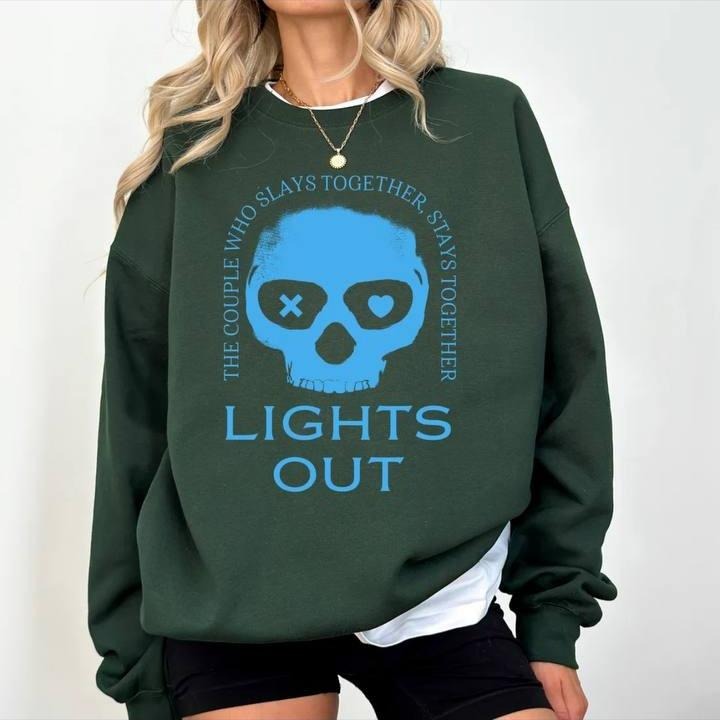 Lights Out Sweatshirt, Blu Skull Navessa Allen Book Sweat T-Shirts, Hoodie | CiraTrend.com