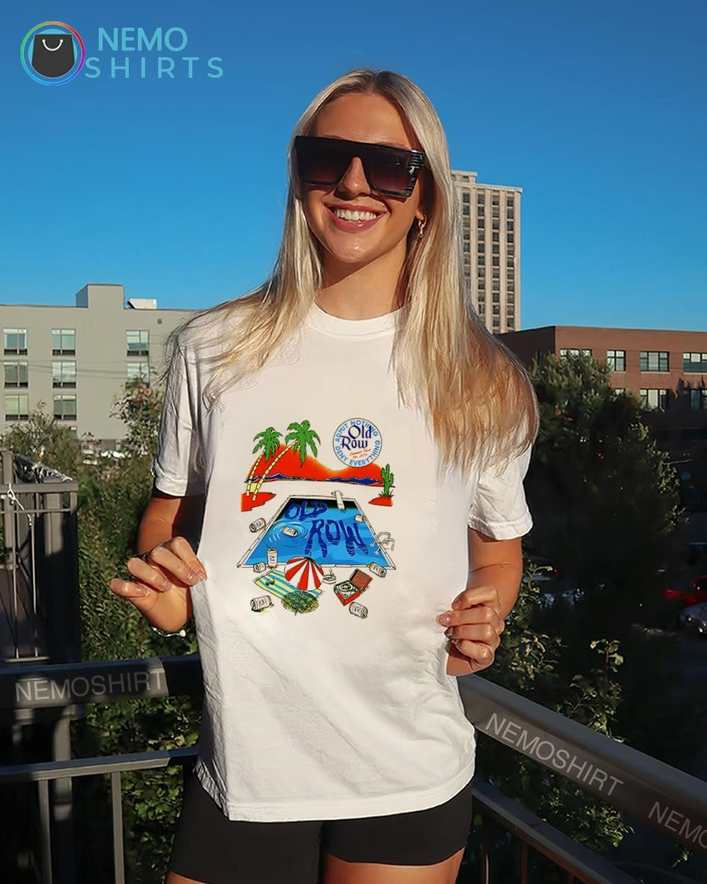 The beach desert pool graphic shirt