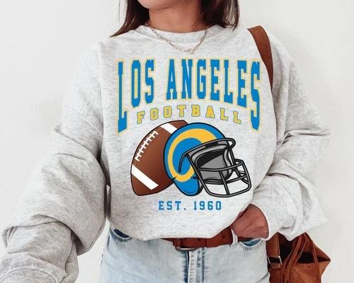 Los Angeles Football Sweatshirt, Vintage Unisex Los Angeles Crewneck, Gift for Football Fan, Oversized Los Angeles...