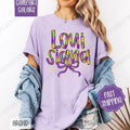 Louisiana Bow Comfort Colors, Coquette Mardi Gras Bow Women's Tee, Holiday Women's Tshirt Hoodie, Sweatshirt | CiraTrend.com