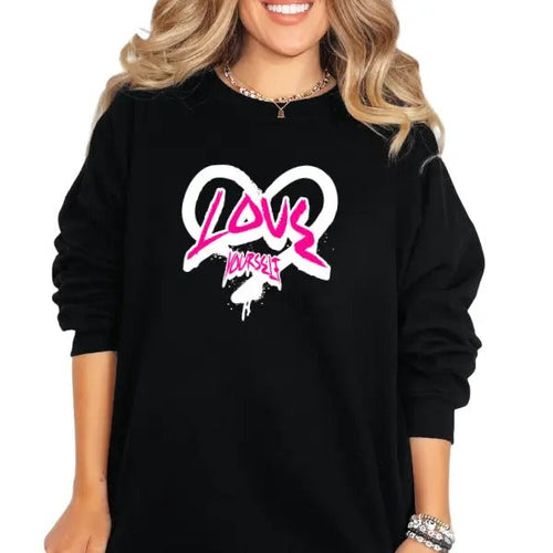 'Love Yourself' Streetwear Style Crewneck Sweatshirt, T Shirt, or Hoodie | Grunge Aesthetic Pullover Retro Vibes |...
