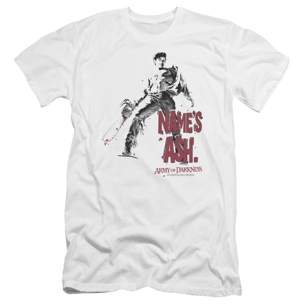 Army Of Darkness Names Ash Premium Bella Canvas Slim Fit Mens T Shirt White Hoodie, Sweatshirt | CiraTrend.com (Image 2)