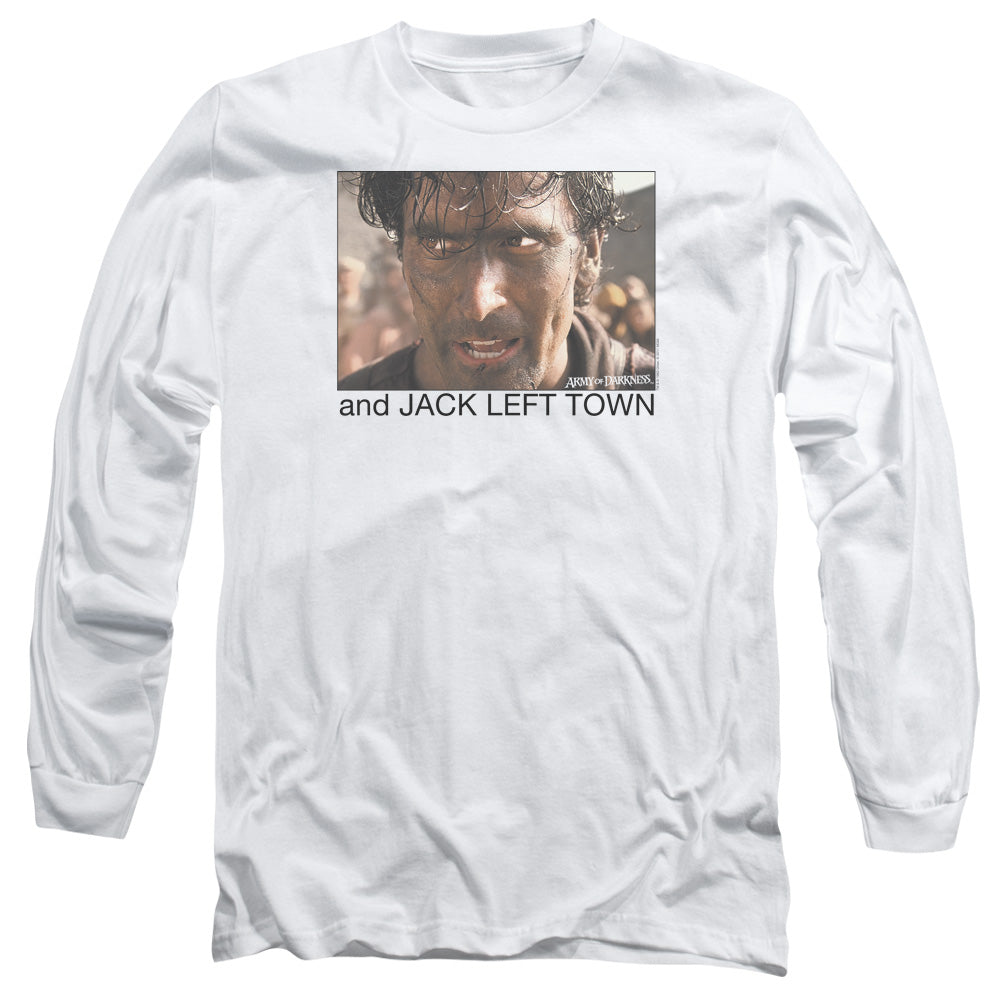 Army Of Darkness Jack Left Town Mens Long Sleeve Shirt White Hoodie, Sweatshirt | CiraTrend.com (Image 2)