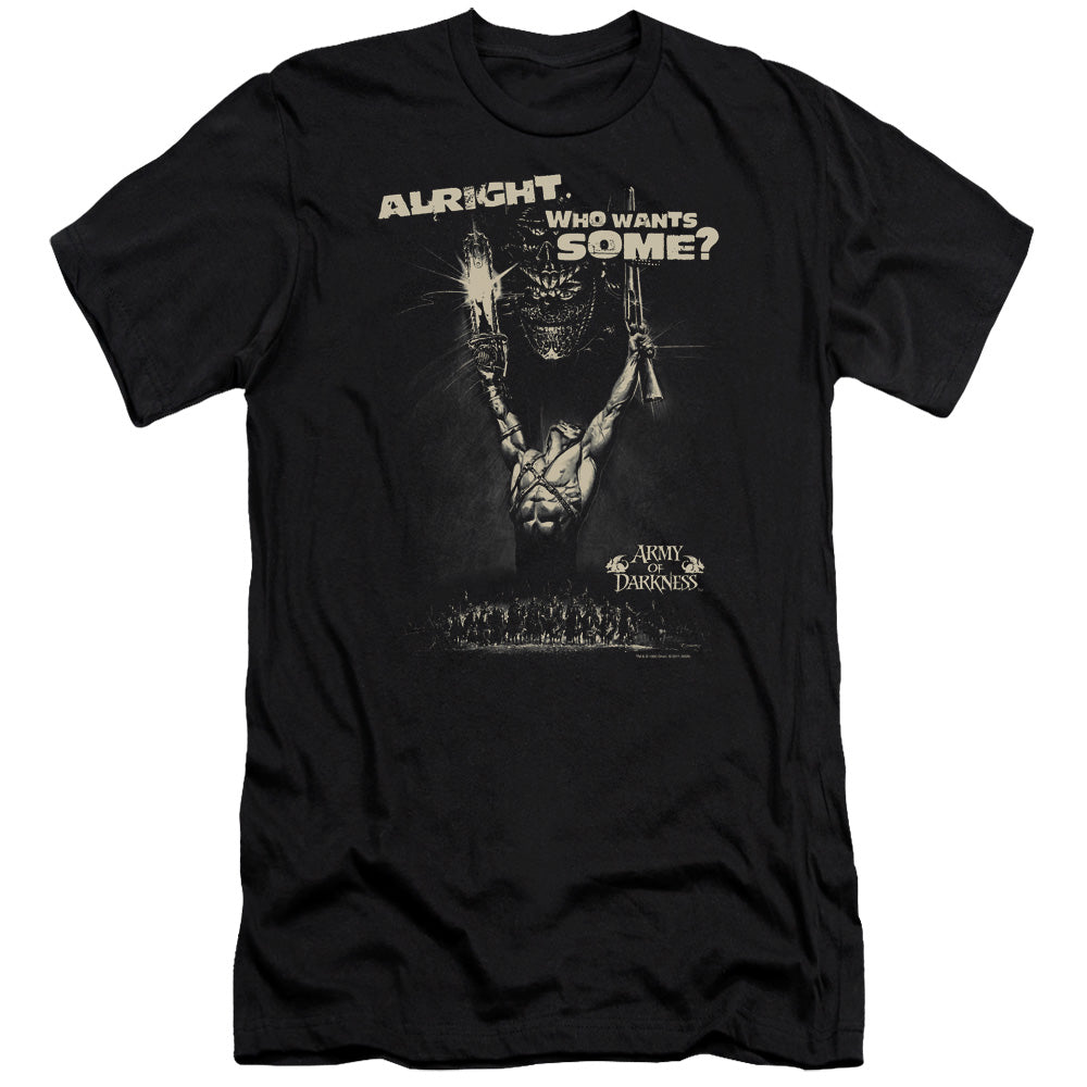 Army Of Darkness Want Some Slim Fit Mens T Shirt Black Hoodie, Sweatshirt | CiraTrend.com