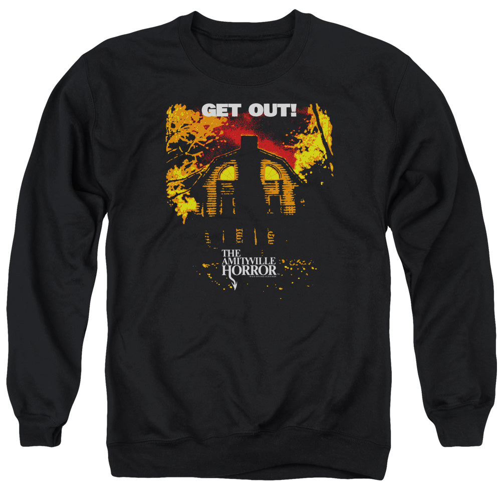 Amityville Horror Get Out Mens Crewneck Sweatshirt Black T-Shirts, Hoodie | CiraTrend.com (Image 1)